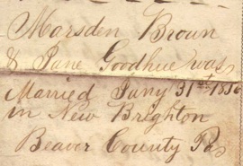 Wallis Photos/Brown, Marsden and Goodhue, Jane - marriage entry in family .jpg